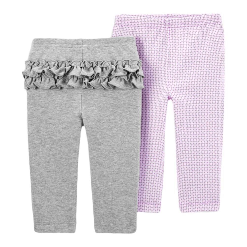 1B. Carter's Child of Mine Newborn Baby Girl Pants, 2 Pack